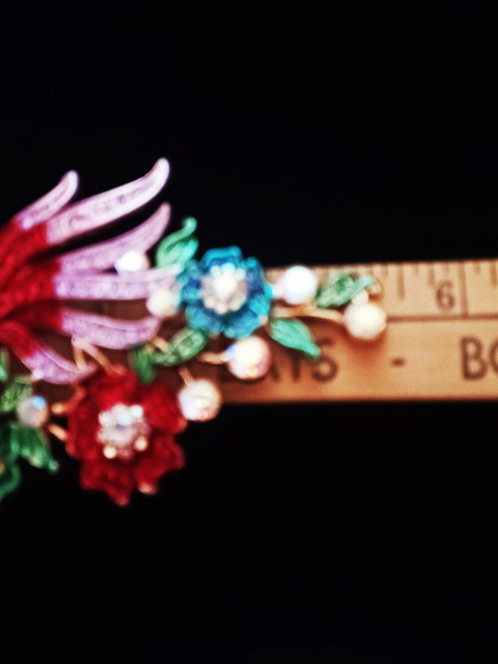 Awesome 5.5" Colorful Phoenix Rhinestone Brooch - Picture 4 of 4